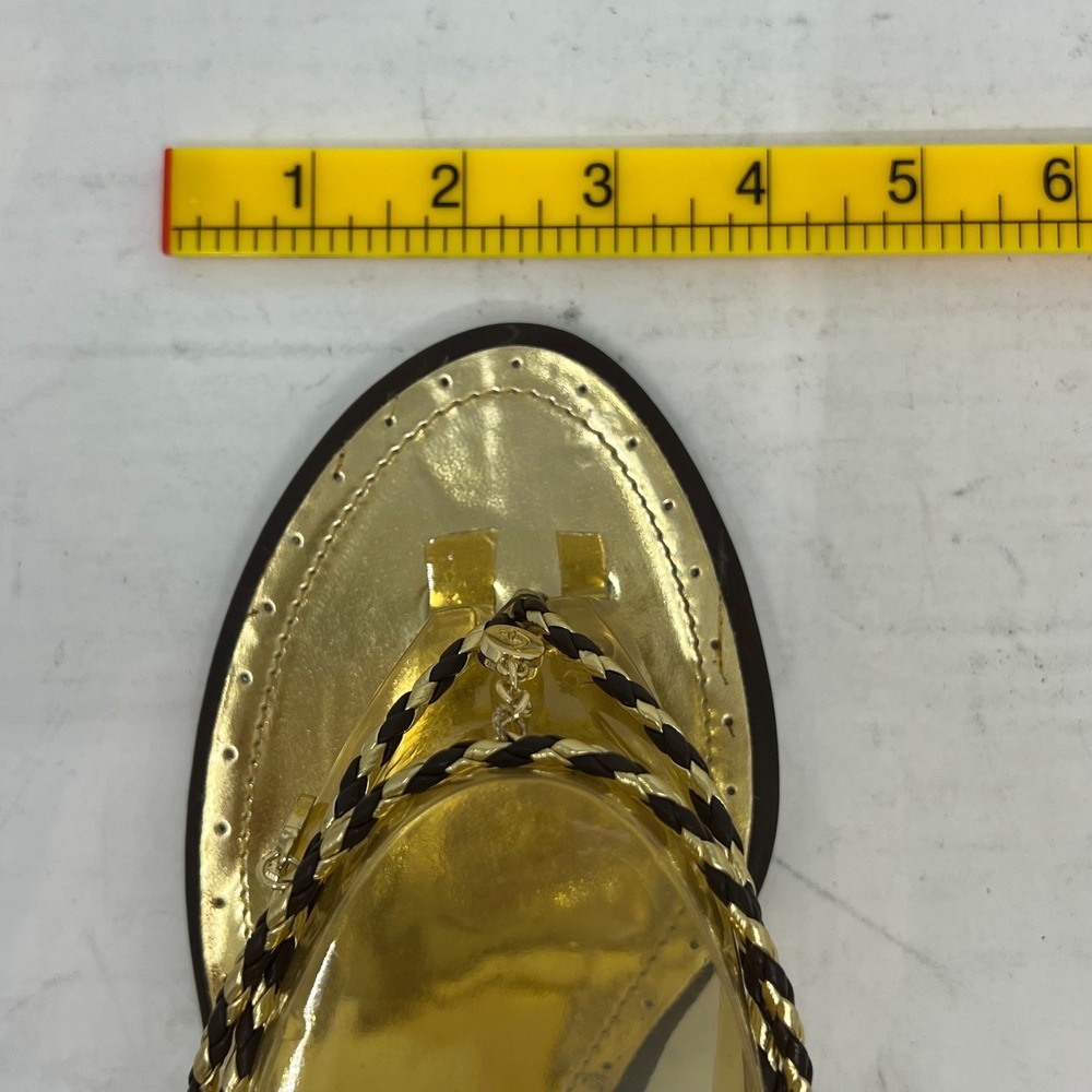 Baby Phat Gold/Brown Wedge Sandals Rhinestone Y2K Glam Women's US 10B VTG NEW - Picture 12 of 16